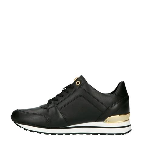 michael kors billie trainer zwart goud|Billie Leather and Signature Logo Trainer .